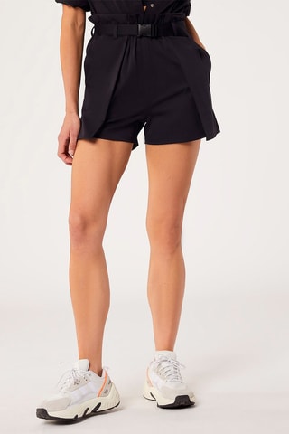 Short Hoge Taille Petale Zwart