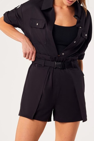 Short Hoge Taille Petale Zwart