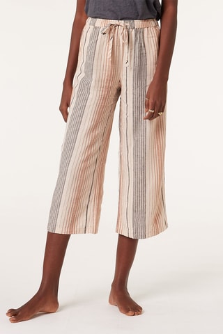 Corsários em linho cintura subida - Cru