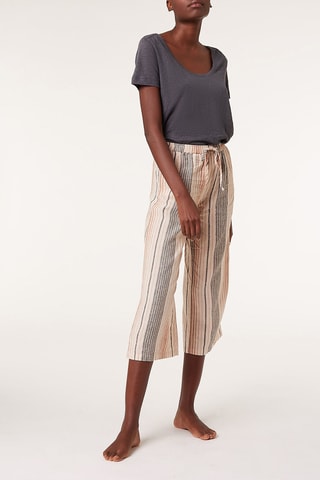 Corsários em linho cintura subida - Cru