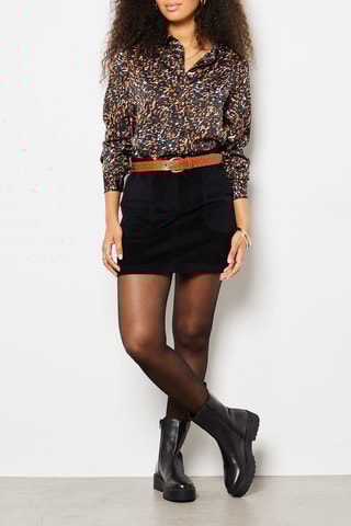 Minissaia em veludo - Preto