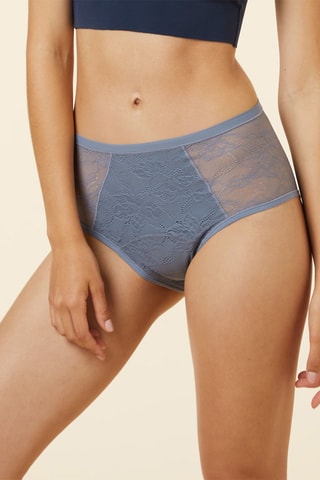 Cueca menstrual cintura subida Tila - Fluxo médio - Azul-cinzento