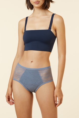 Cueca menstrual cintura subida Tila - Fluxo médio - Azul-cinzento