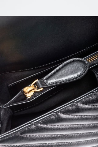 Sac à main en cuir Love Lady Puff - Noir et doré