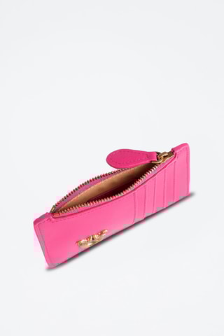 Porte-cartes en cuir - Fuchsia