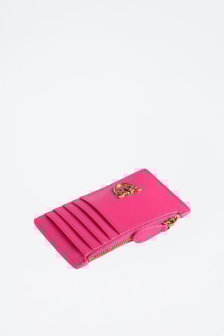Porte-cartes en cuir - Fuchsia