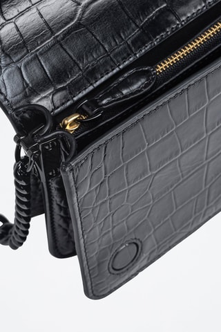 Sac bandoulière en cuir Love Click Mini - Noir