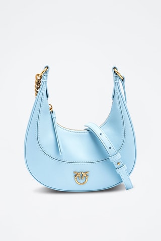 Sac porté épaule en cuir Brioche Hobo Mini - Bleu