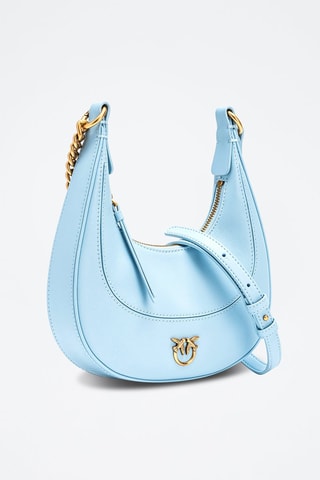 Sac porté épaule en cuir Brioche Hobo Mini - Bleu