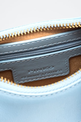 Sac porté épaule en cuir Brioche Hobo Mini - Bleu