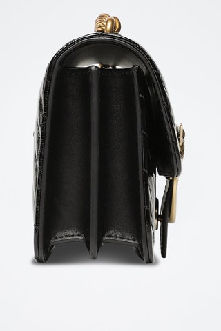 Sac bandoulière en cuir de mouton Love One Mini - Noir