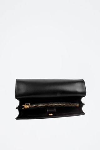 Sac bandoulière en cuir de mouton Love One Mini - Noir