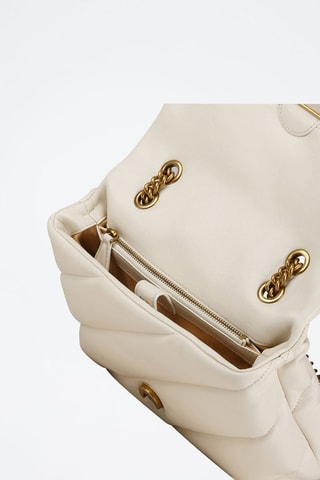 Sac bandoulière en cuir de mouton Classic Love - Blanc
