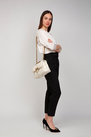 Sac bandoulière en cuir de mouton Classic Love - Blanc