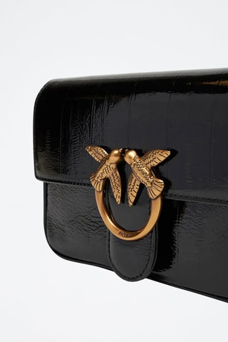 Sac bandoulière en cuir verni - Noir