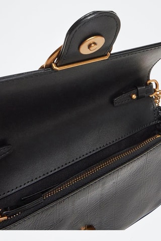 Sac bandoulière en cuir verni - Noir