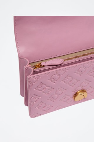 Sac bandoulière en cuir de veau - Mauve