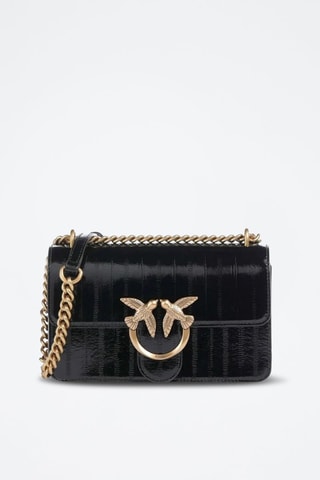 Sac bandoulière en cuir verni - Noir