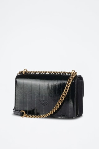 Sac bandoulière en cuir verni - Noir