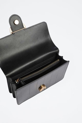 Sac bandoulière en cuir verni - Noir