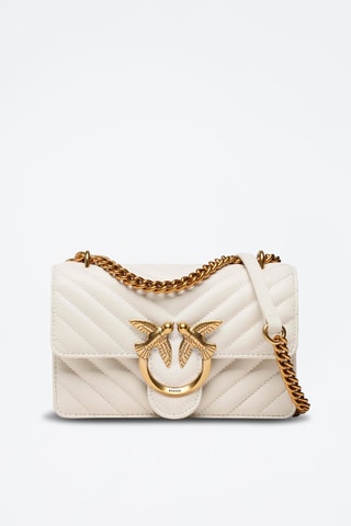 Sac bandoulière en cuir Love One Mini - Blanc