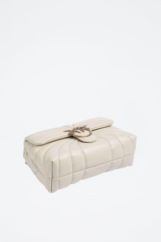 Sac bandoulière en cuir de mouton Love Puff - Blanc