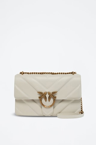 Sac bandoulière en cuir de veau Love One Classic - Blanc