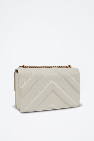 Sac bandoulière en cuir de veau Love One Classic - Blanc