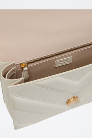 Sac bandoulière en cuir de veau Love One Classic - Blanc