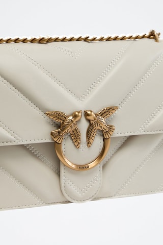 Sac bandoulière en cuir de veau Love One Classic - Blanc