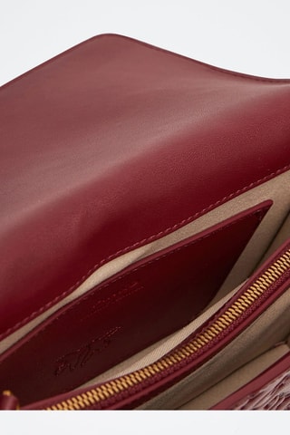 Sac bandoulière en cuir de veau - Bordeaux