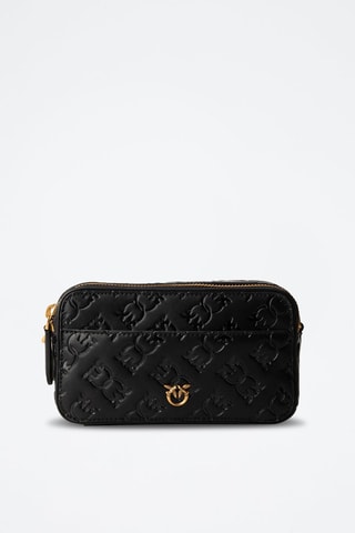 Sac bandoulière en cuir de veau Modello Carrie - Noir