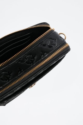 Sac bandoulière en cuir de veau Modello Carrie - Noir