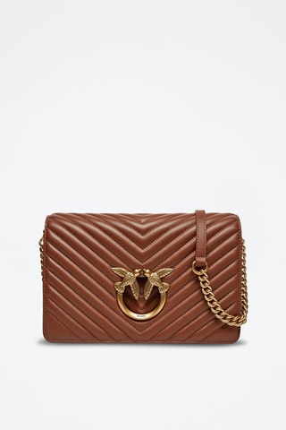 Sac bandoulière en cuir nappa - Marron