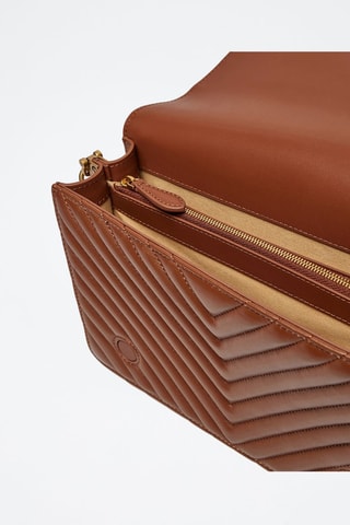 Sac bandoulière en cuir nappa - Marron