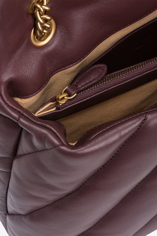 Sac bandoulière en cuir de mouton Piccio - Marron - Pinko