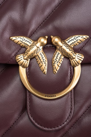 Sac bandoulière en cuir de mouton Piccio - Marron - Pinko