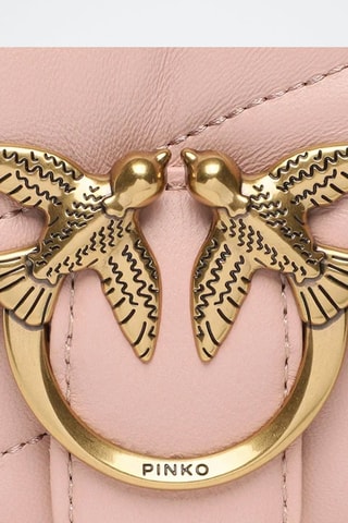 Sac bandoulière en cuir de mouton Love Puff Baby - Rose poudré