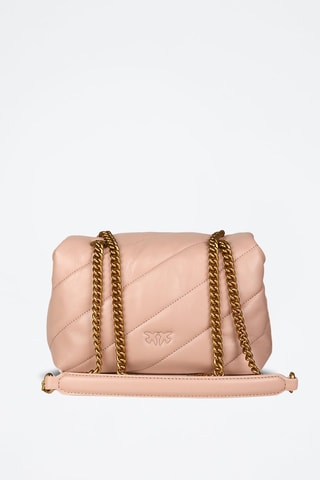 Sac bandoulière en cuir de mouton Love Mini Puff - Rose