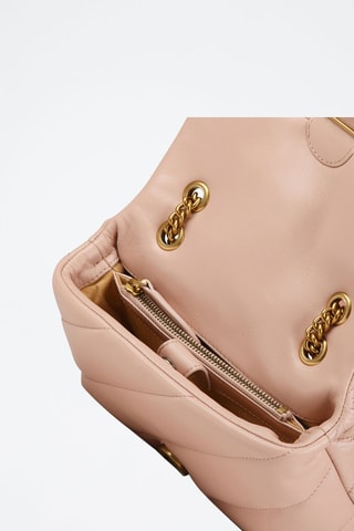 Sac bandoulière en cuir de mouton Love Mini Puff - Rose
