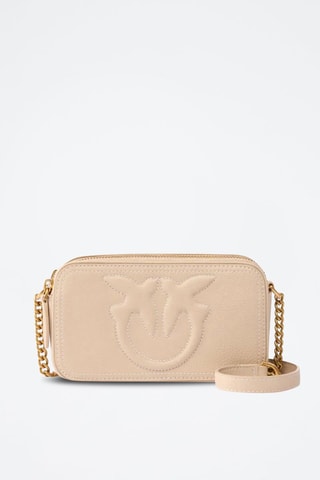 Sac bandoulière en cuir de mouton Carrie - Beige