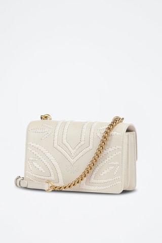 Sac bandoulière en cuir de mouton Love One Mini Cl - Blanc