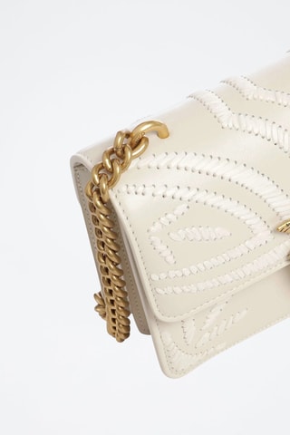 Sac bandoulière en cuir de mouton Love One Mini Cl - Blanc