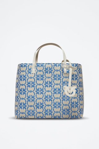 Cabas - Ecru et bleu cobalt