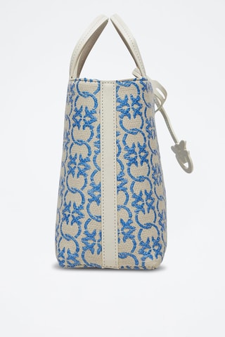 Cabas - Ecru et bleu cobalt