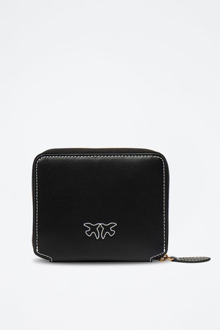 Portefeuille en cuir de veau - Noir