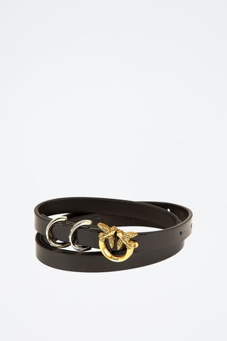 Ceinture en cuir Iggy - Noir et doré