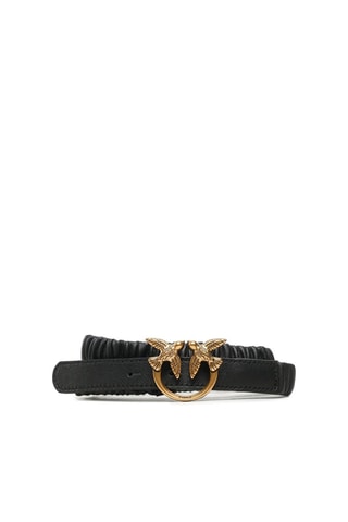 Ceinture en cuir nappa Love - Noir