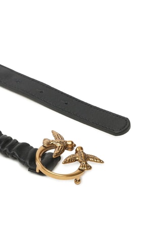 Ceinture en cuir nappa Love - Noir