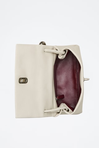 Sac porté épaule en cuir The Mini Dual - Ecru